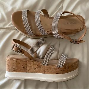 Sparkly cork platforms